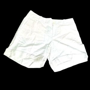 BANANA REPUBLIC Martin Fit White Cuffed Linen and Cotton Shorts Size 2